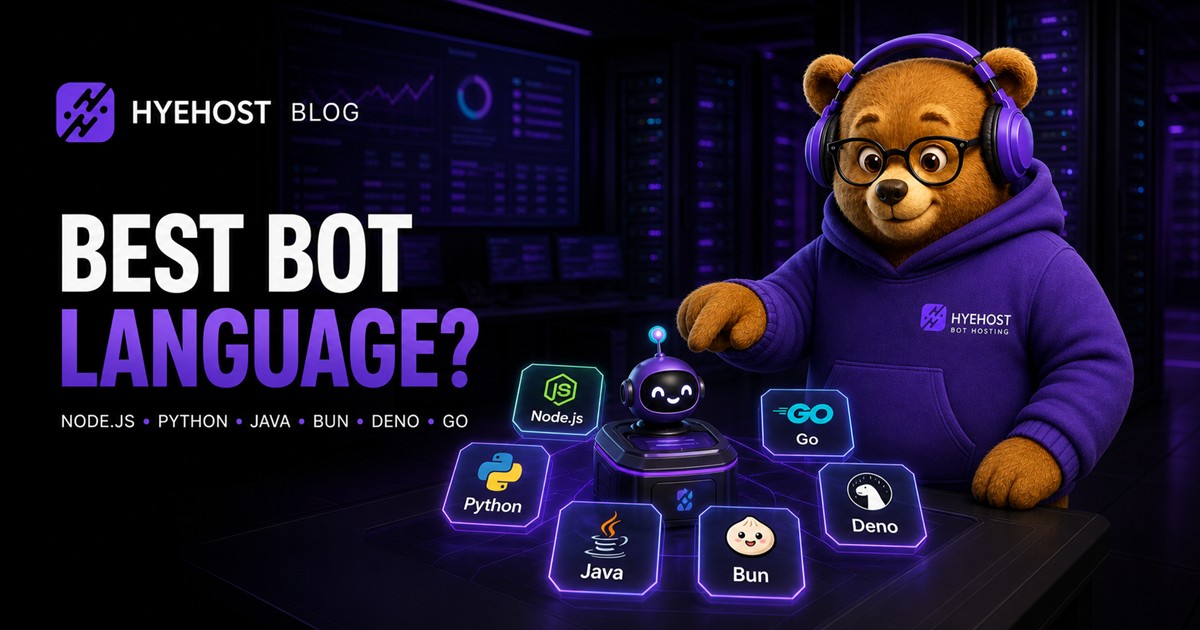 Best programming language for Discord bots HYEHOST blog artwork
